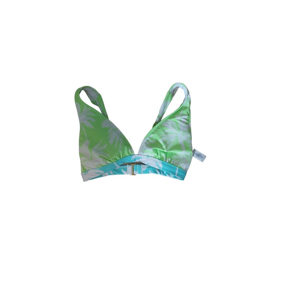 Tropical Print Bikini Top With Palm Leaves Design